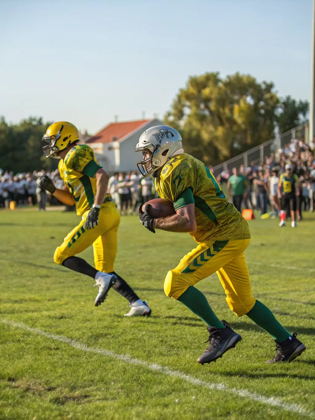A high-energy image capturing teenage players engaged in a competitive football match organized by USM SPORT MONTENDRAISE FOOT, showcasing teamwork, strategic play, and the thrill of the competition.