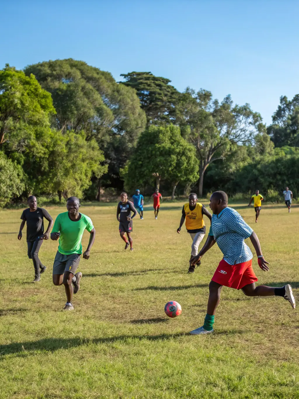 A group of volunteers and players participating in a community event organized by USM SPORT MONTENDRAISE FOOT, demonstrating the club's commitment to social responsibility.